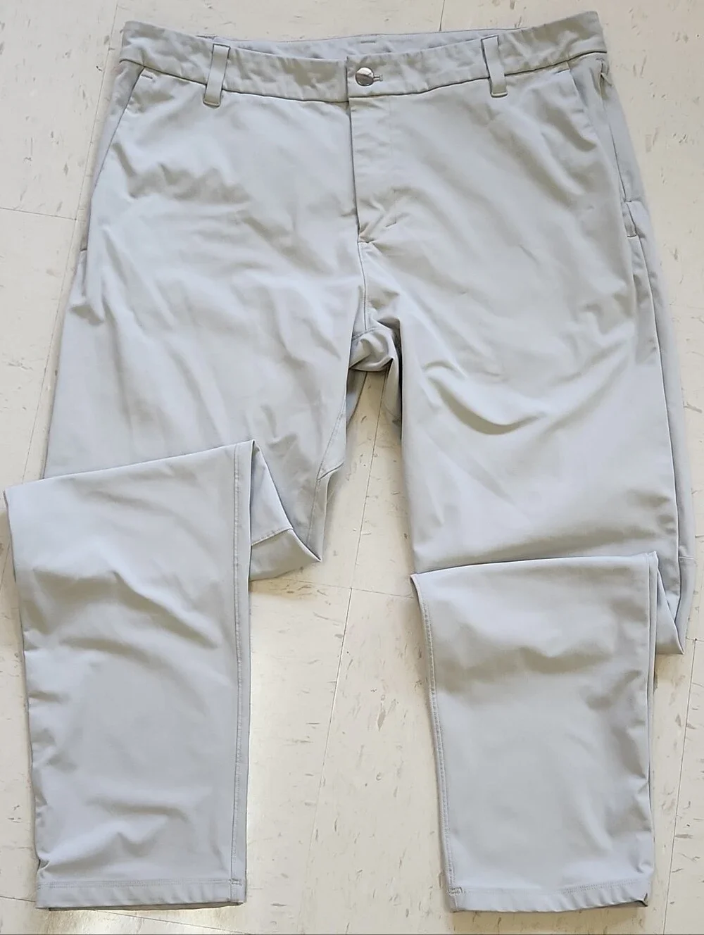 Lululemon athletica Men's ABC Classic-Fit Warpstreme 5 Pocket Gray Pants 35 x 30